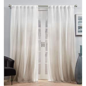 Crescendo Champagne Ombre Lined Room Darkening Hidden Tab / Rod Pocket Curtain, 52 in. W x 96 in. L (Set of 2)