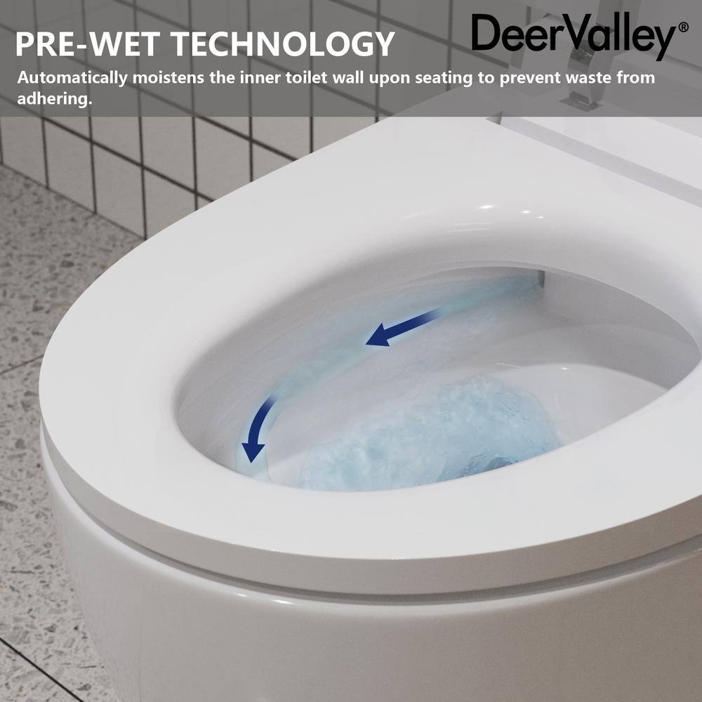 White Elongated Smart Toilet with Heated Seat and Night Light