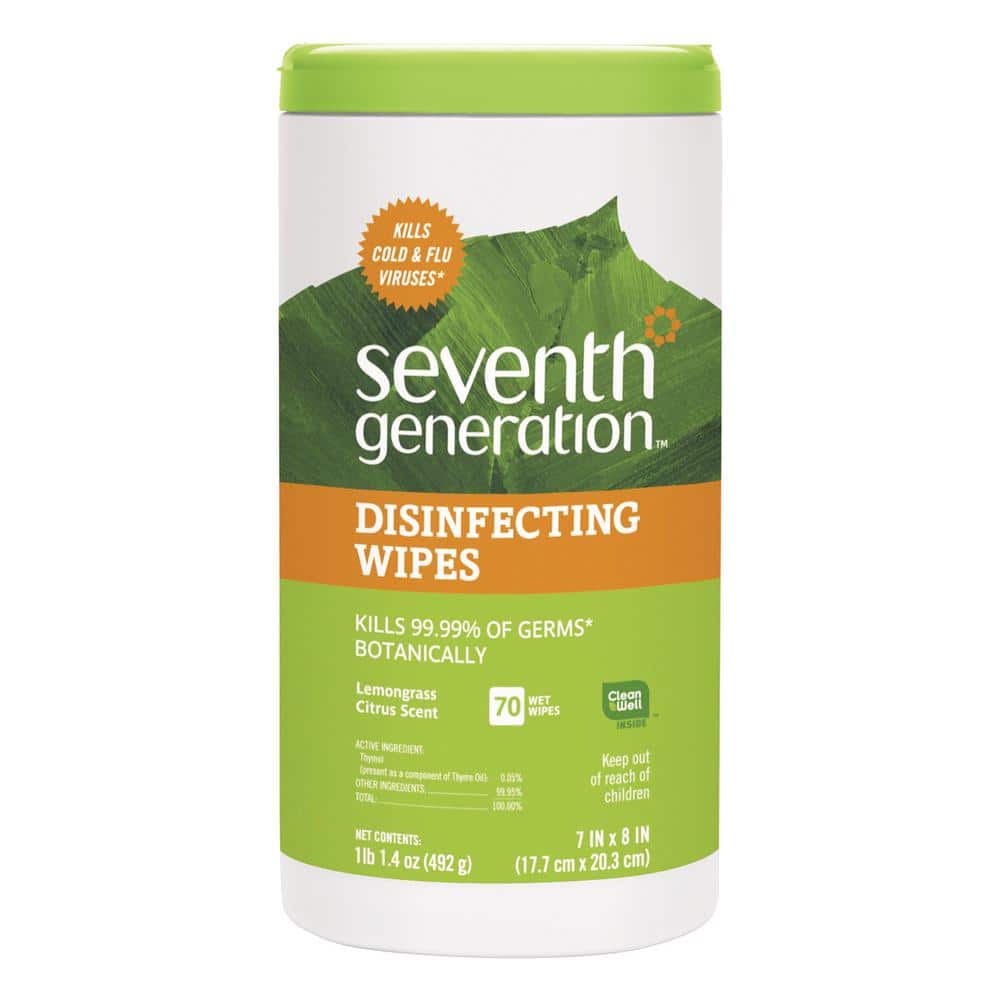 Lemongrass Scent Disinfecting and Cleaning Wipes (70-Count), 6 per Carton