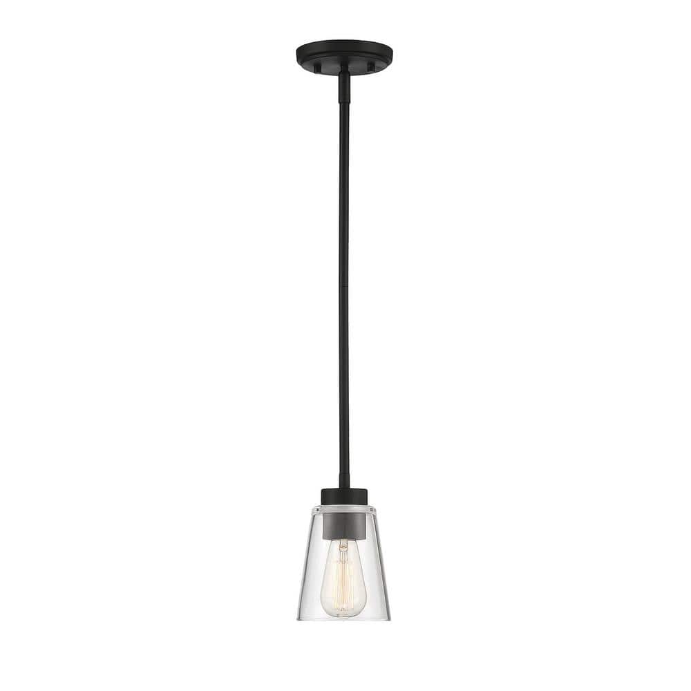 Calhoun Matte Black Glass Mini Pendant Light