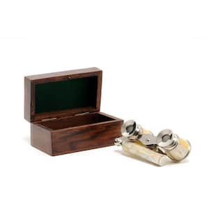 Dahlia Abstract Opera Glasses with Mop in Wood Box