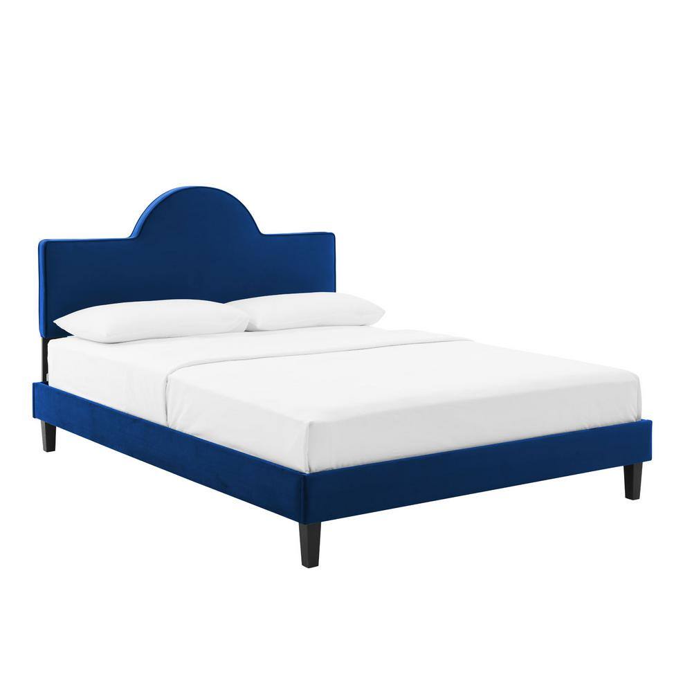 Reviews for MODWAY Soleil Performance Velvet King Bed in Navy Pg 1