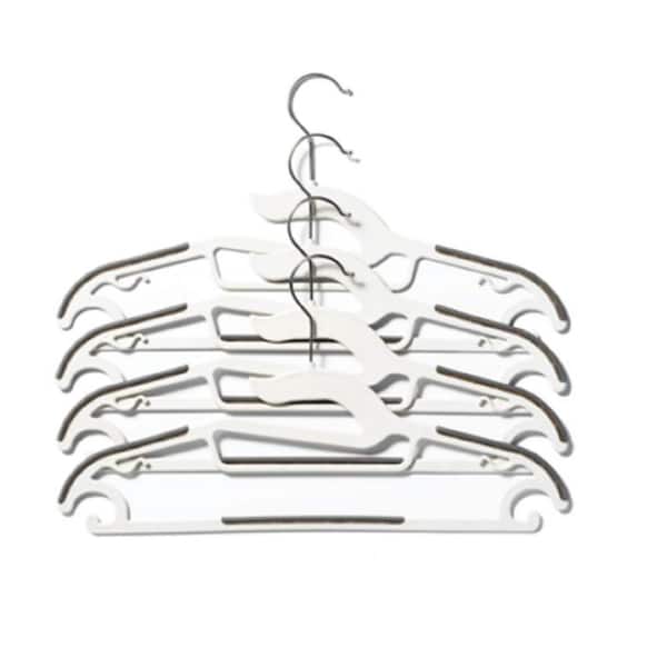 Avon Set of 4 White Plastic Hangers With Non-Slip Shoulders - 16"