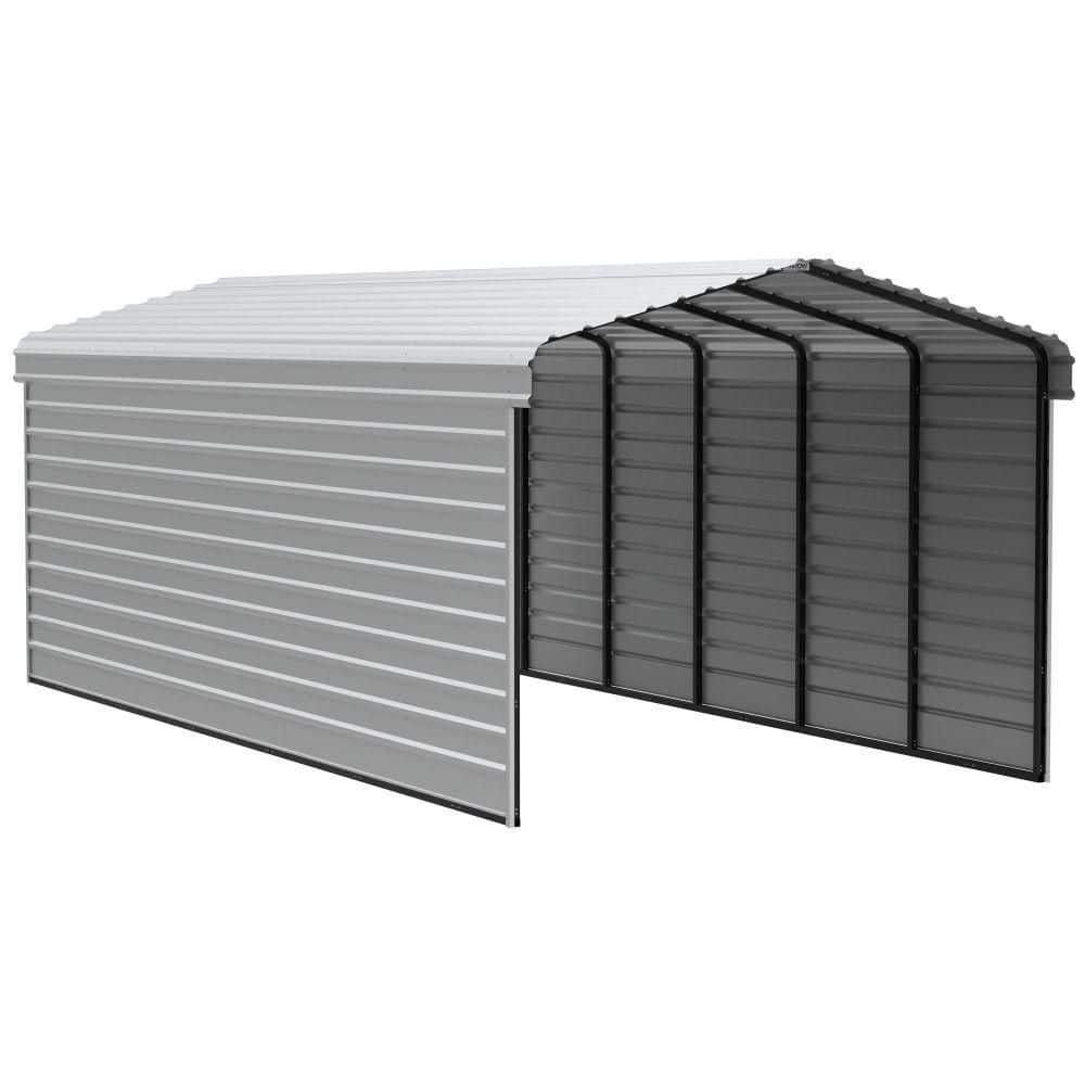 ARROW 12 ft. W x 29 ft. D x 9 ft. H Eggshell Galvanized Steel Carport with 2-Side Wall Kits (CPH122909ECL2)