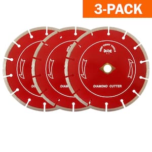 7 in. Professional Segmented Cut Diamond Blade for Cutting Granite, Marble, Concrete, Stone, Brick and Masonry (3-Pack)