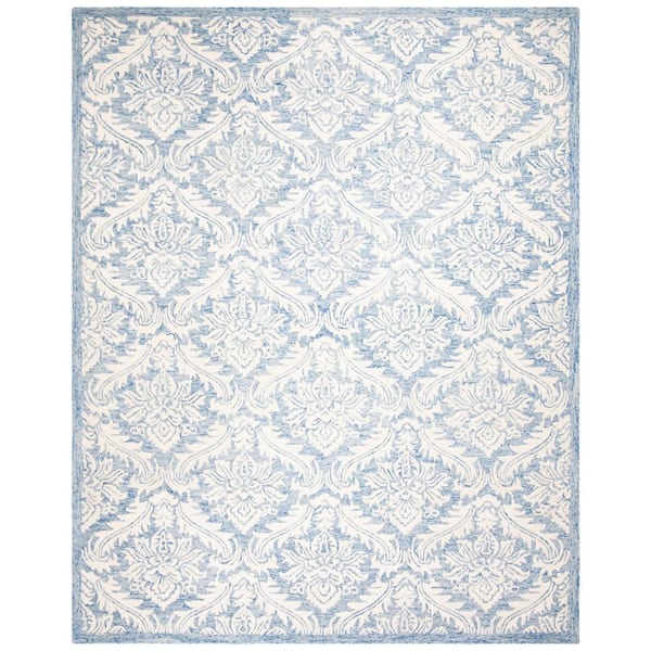 SAFAVIEH Micro-Loop Blue 5 ft. x 8 ft. Floral Area Rug