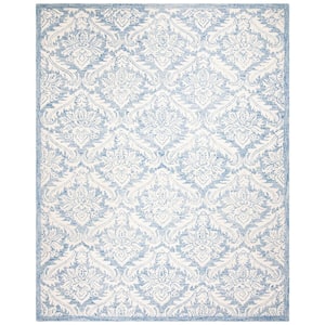 Micro-Loop Blue 8 ft. x 10 ft. Floral Area Rug