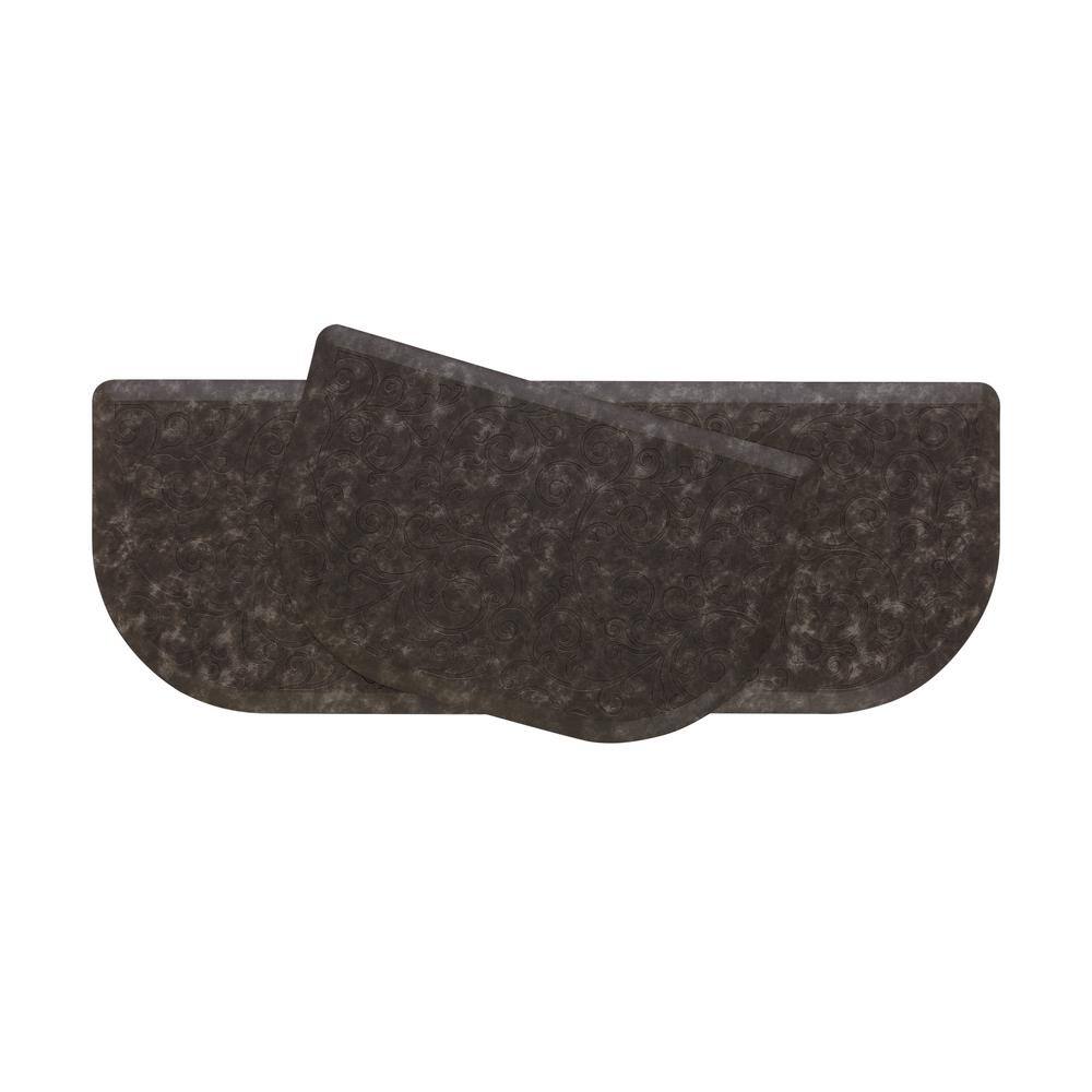 Dark Gray Foam Core Kitchen Mat Set, 17.5x48 and 17.5x28