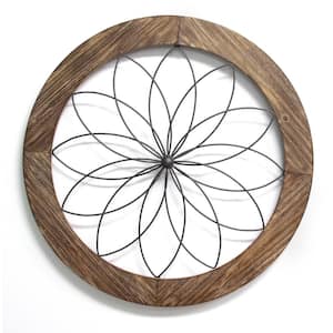 Round Wood and Metal Medallion Wall Dcor