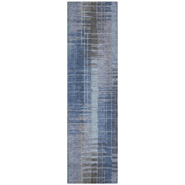 Addison Rugs Chantille Machine Washable Indoor/Outdoor Abstract ACN2261 Denim 2 ft. 3 in. x 7 ft. 6 in. Runner Rug