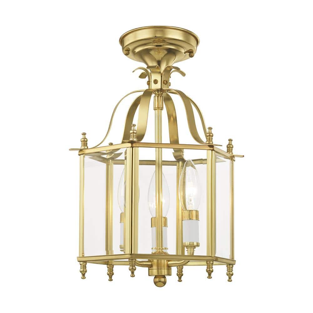 Polished Brass 3-Light Mini Pendant with Clear Glass