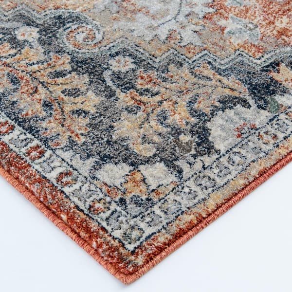 Karselli Multi/Blue 2 ft. 3 in. x 3 ft. Modern Polypropylene Area Rug