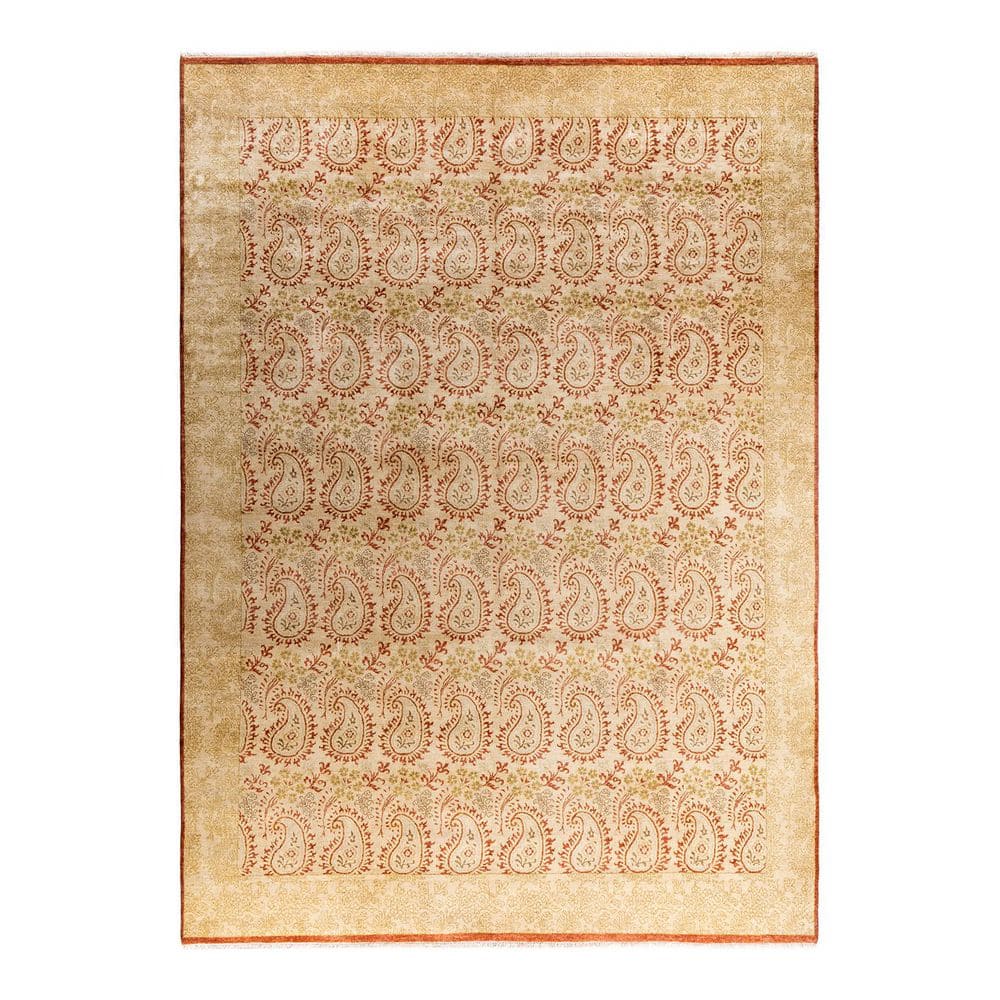 Ikat 9 ft. x 12 ft. Rust Floral Wool Indoor Area Rug price history on PriceWatchPro
