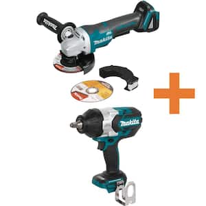 18V LXT Brushless 4-1/2 in./5 in. Paddle Switch Cut-Off/Angle Grinder and 18V Brushless High-Torque 1/2in. Impact Wrench