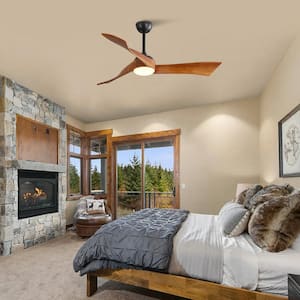 Light Pro 52 in. Indoor Matte Black Ceiling Fan with Remote Control, 6 Speed, Dimmable 3 Color LED Light and DC Motor