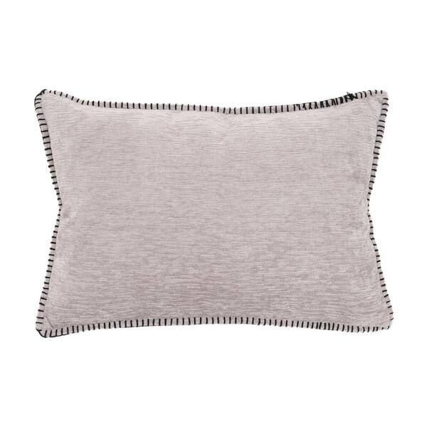 EverGrace Junoesque Chenille Reverse to Chenille Lumbar 20 in. x 14 in. Ghost Gray