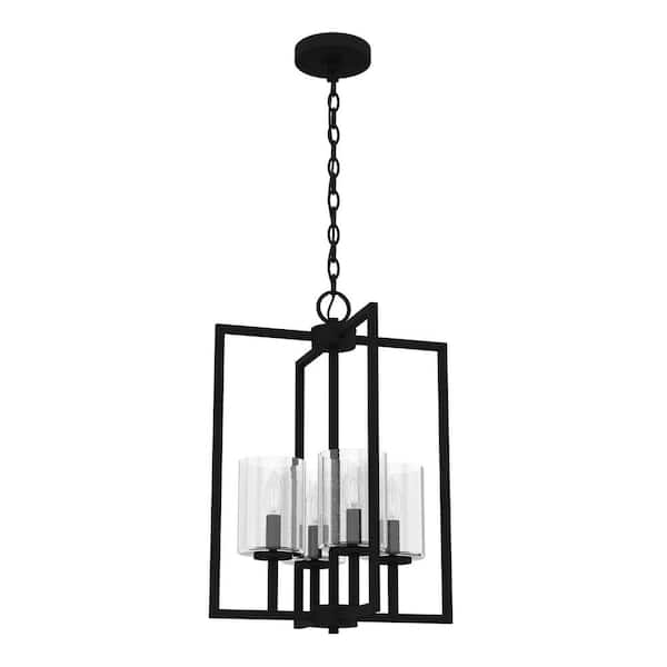 Kerrison 4-Light Natural Iron Island Pendant Light with Seeded Glass Shades