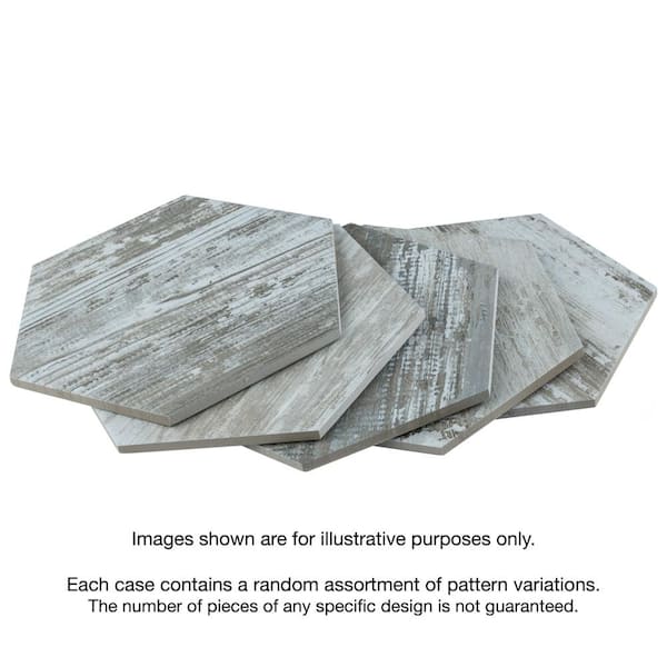 Suomi Hex Grey 8-5/8 in. x 9-7/8 in. Porcelain Floor and Wall Tile (11.5 sq. ft./Case)