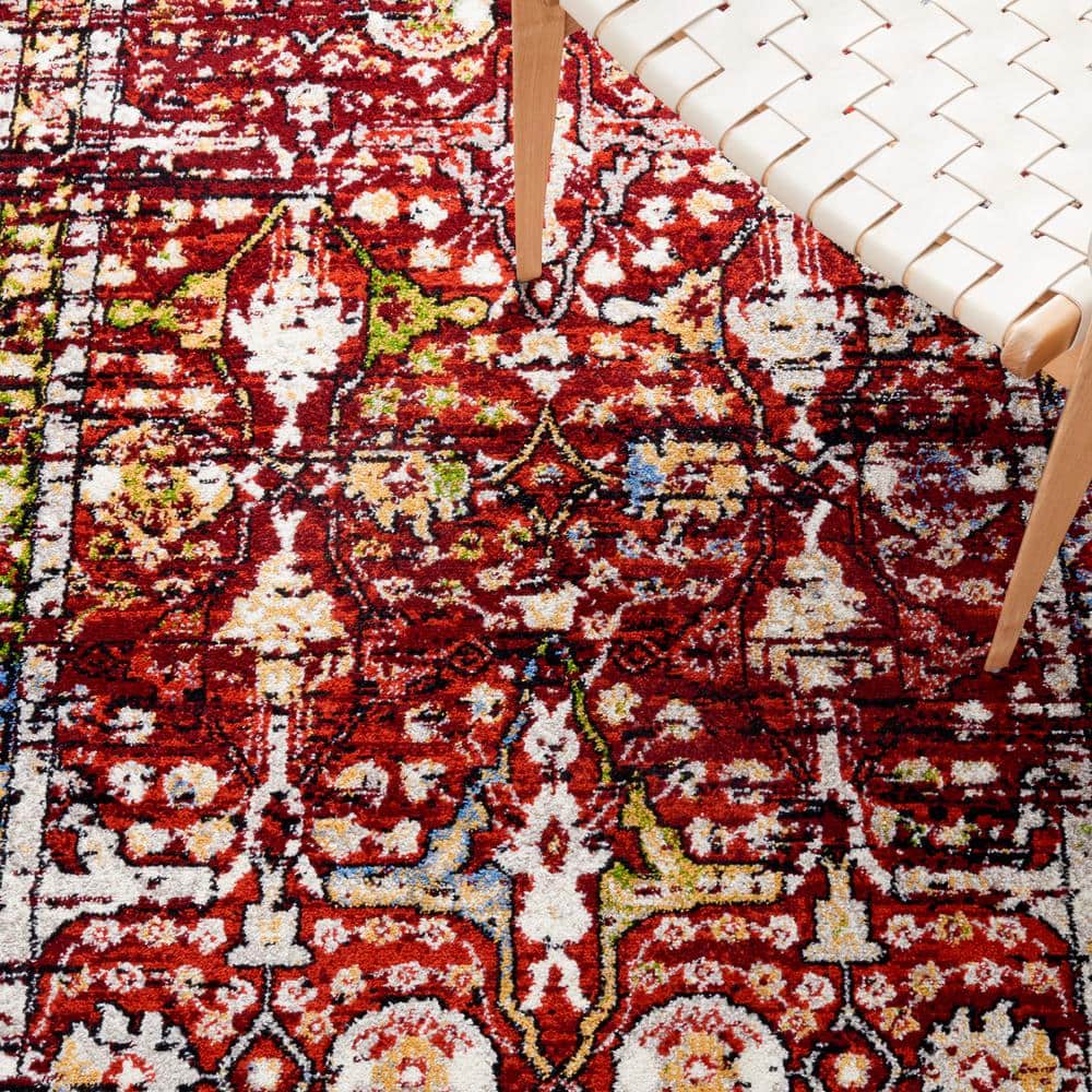 Amsterdam Red Synthetic Rectangular 8' x 10' Area Rug