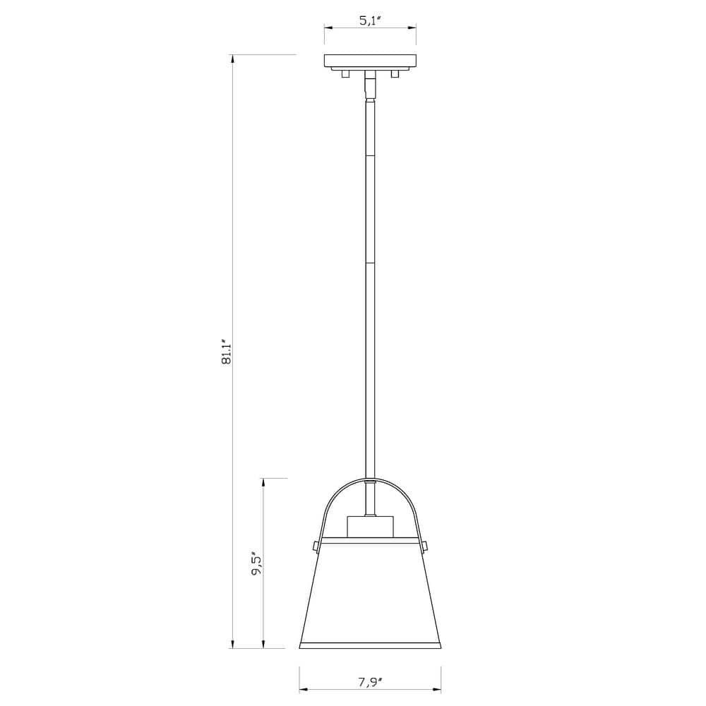 Heritage Brass 8" Pendant Light with Ivory Shade