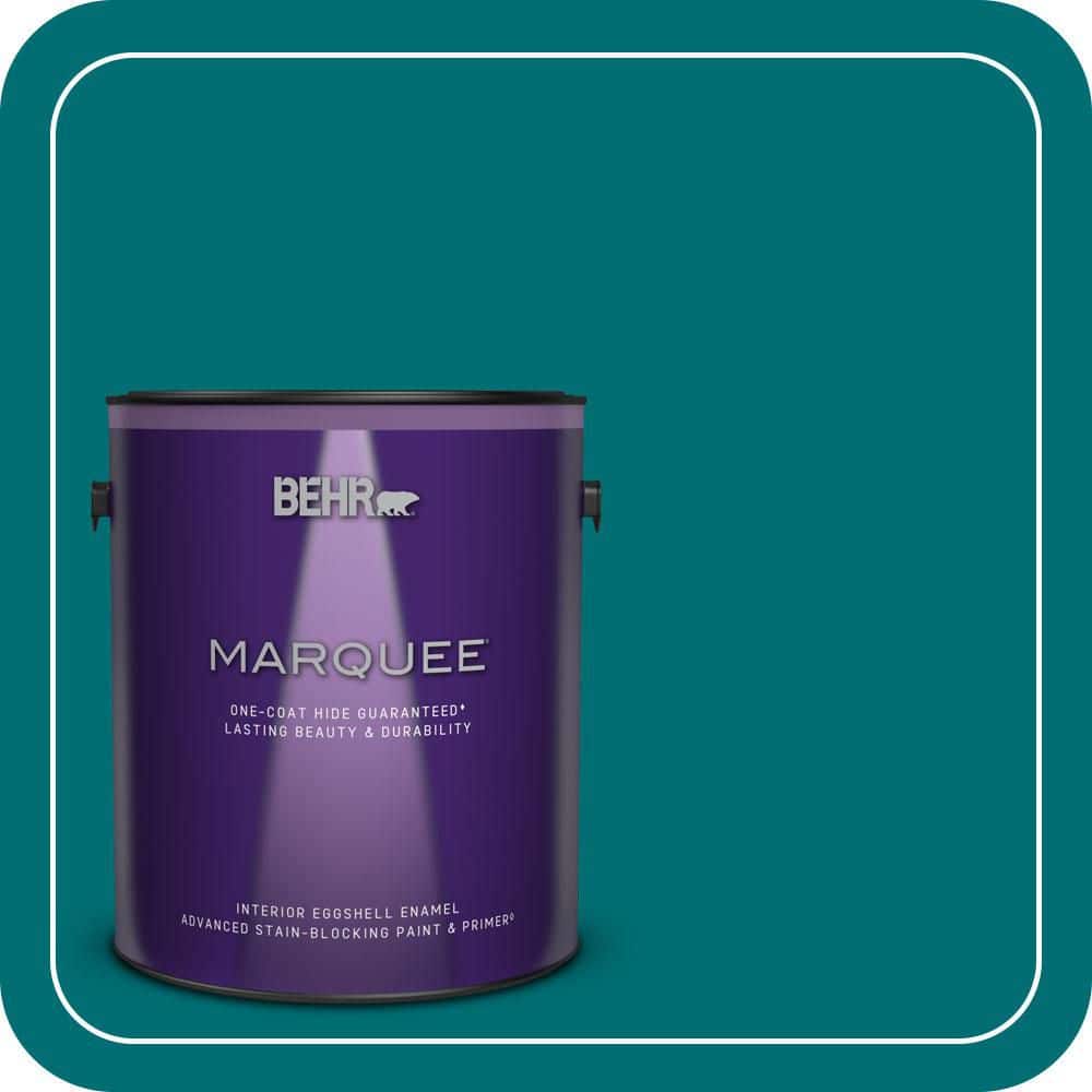 1 gal. #MQ6-35 Teal Motif One-Coat Hide Eggshell Enamel Interior Paint & Primer price history on PriceWatchPro