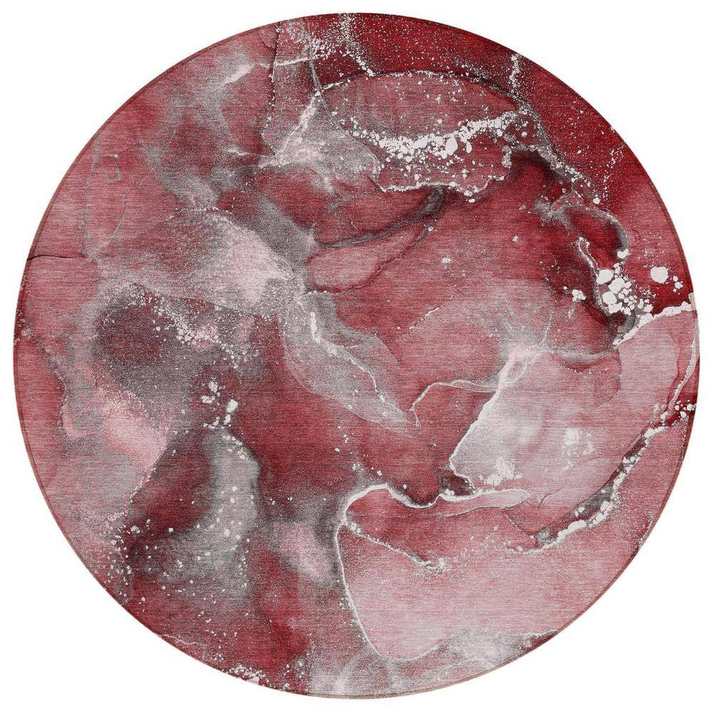 Merlot 8 ft. Round Woven Abstract Polyester Round Indoor/Outdoor Area Rug price history on PriceWatchPro