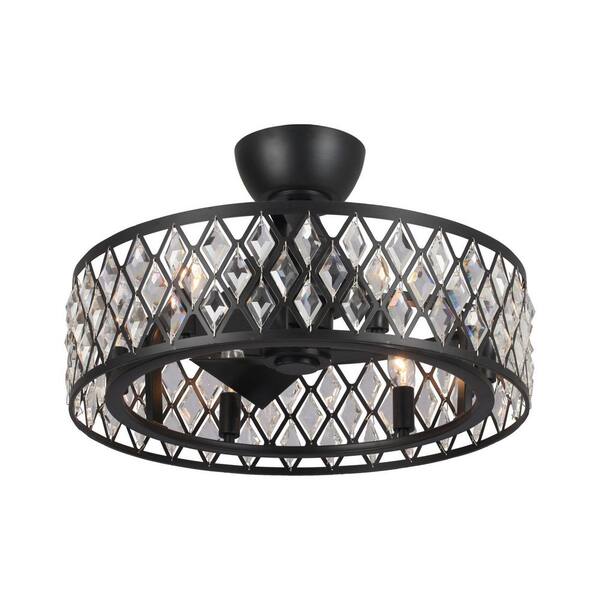 flush mount ceiling fan with crystals