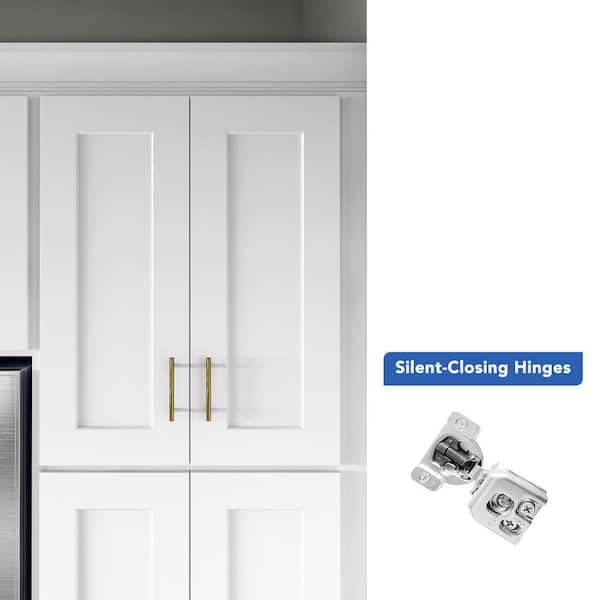 24 in. W x 24 in. D x 30 in. H Ready to Assemble Double Shaker Pantry Kitchen Cabinet in Laguna Grey