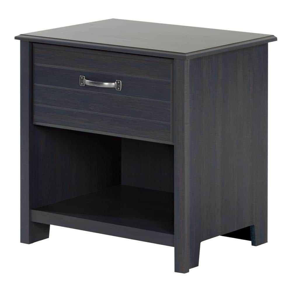 Blueberry Modern 1-Drawer Nightstand with Open Storage