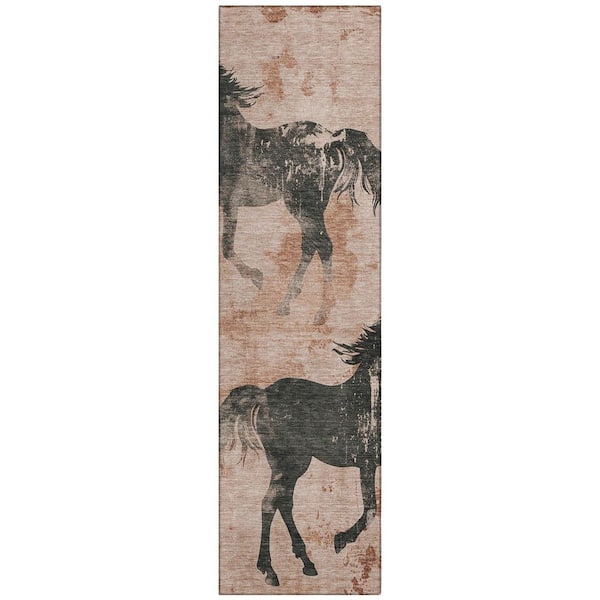 Chantille Machine Washable Indoor/Outdoor Abstract ACN1717 Paprika 2 ft. 3 in. x 7 ft. 6 in. Area Rug