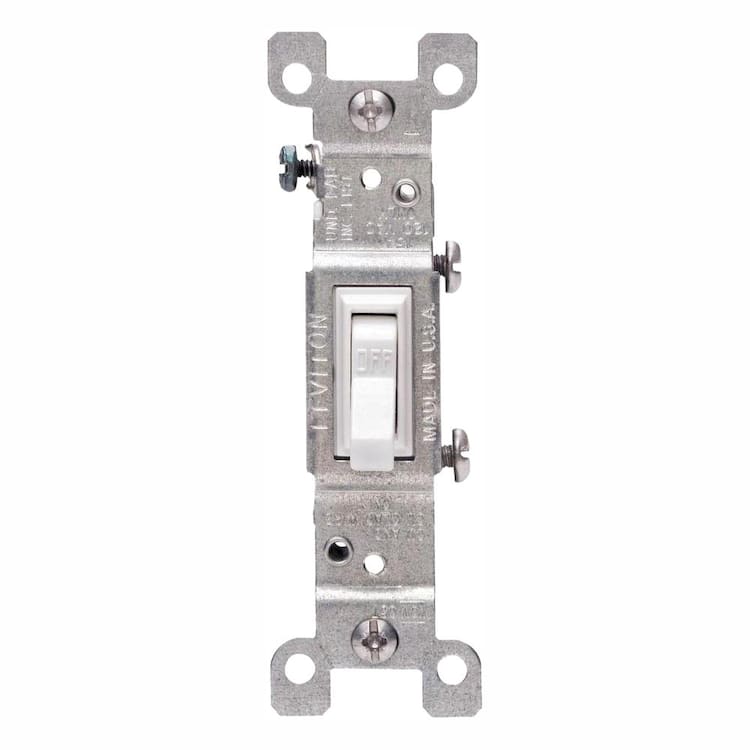 Leviton 15 Amp Single-Pole Switch, White (10-Pack) 1451-2WM