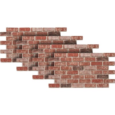 Old Town 24 in. x 46-3/8 in. Faux Used Brick Panel (4-Pack)