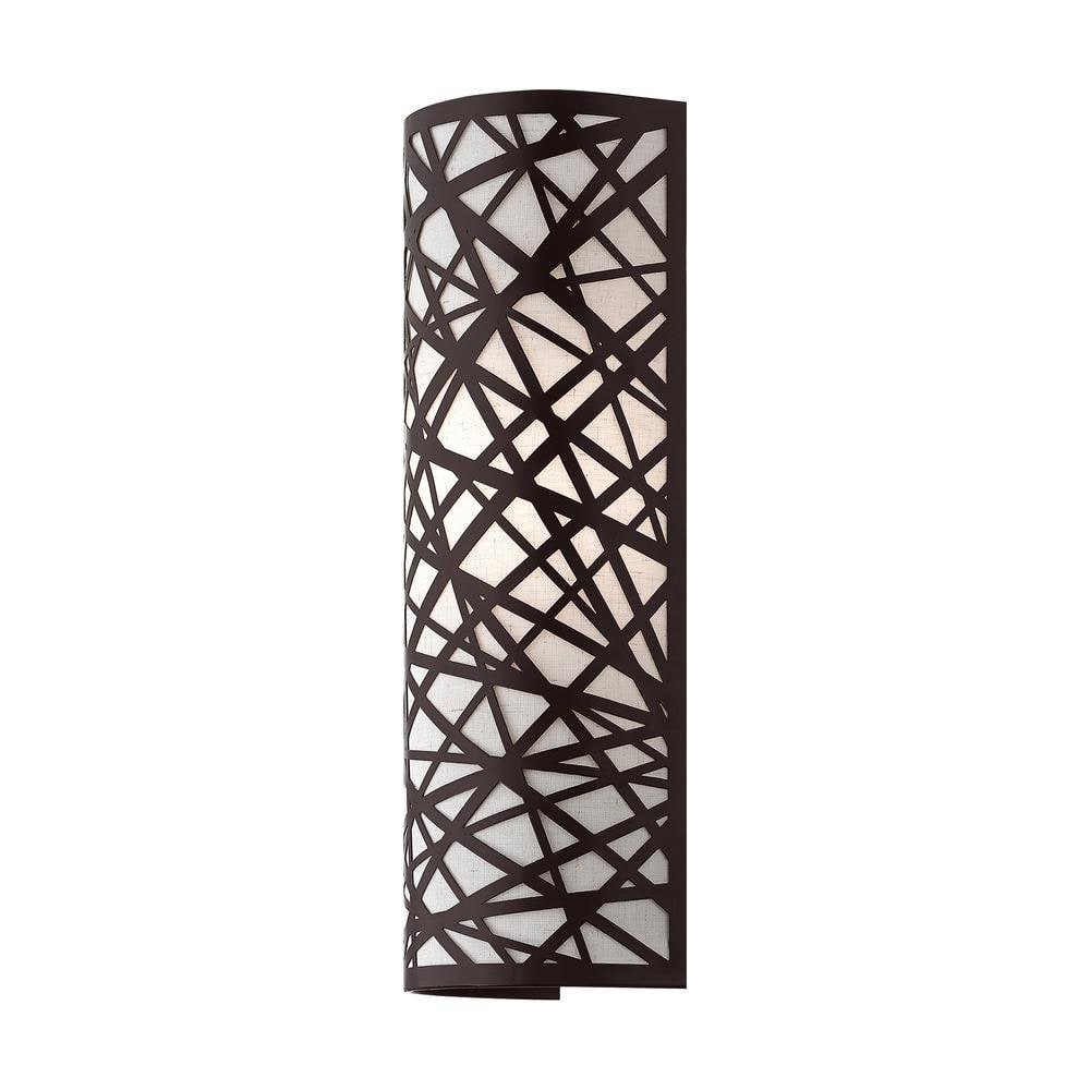 Allendale Bronze Bird Nest Design ADA Wall Sconce with Oatmeal Shade