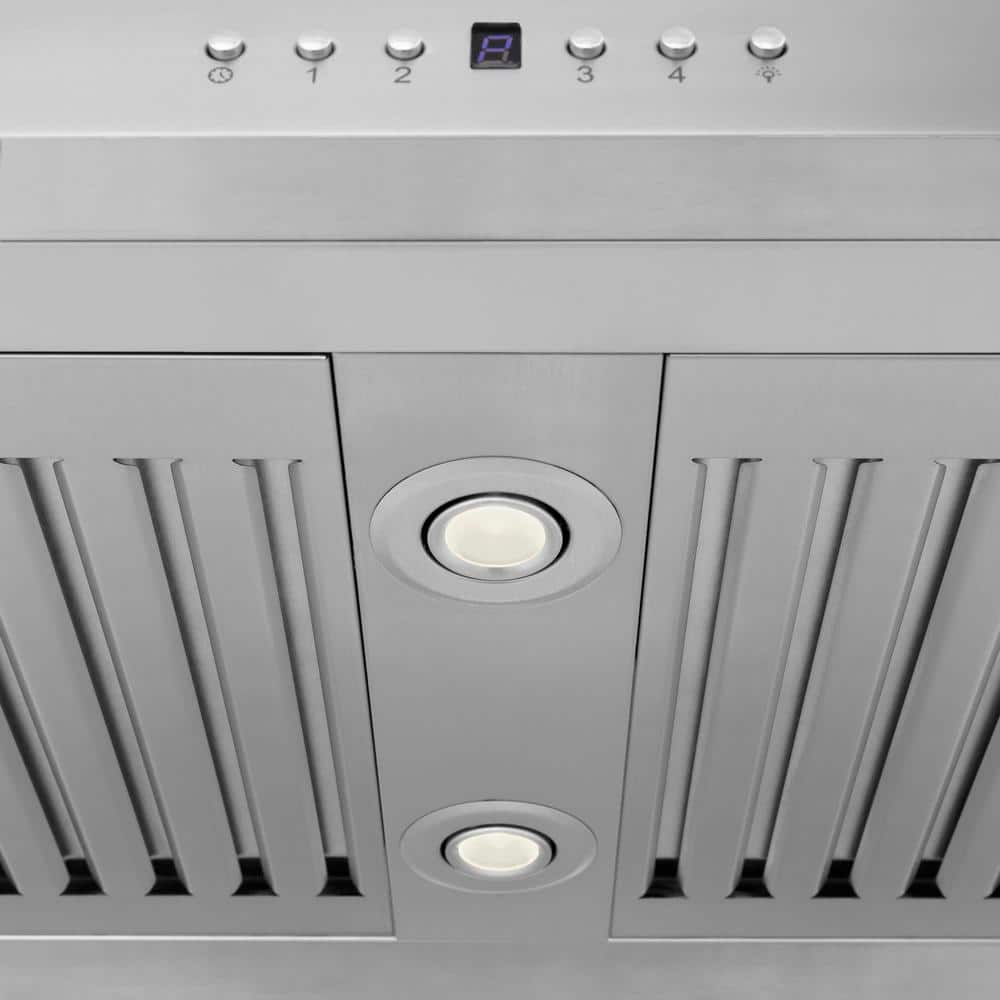 36-inch Stainless Steel and Glass Convertible Island Range Hood