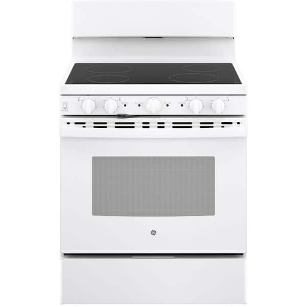 GE 30 in. 5.0 cu. ft. Electric Range with Self-Cleaning Oven in White