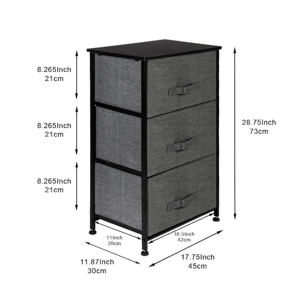 Simplify 3-Drawers Beige Metal Storage Drawer Tower 28.74-in H x 11.81-in W  x 17.72-in D in the Storage Drawers department at