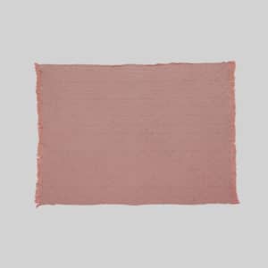 Baulder Dusty Pink Cotton Throw Blanket with Fringes