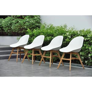 Carilo Deluxe Wood Patio Dining Chair (Set of 4)