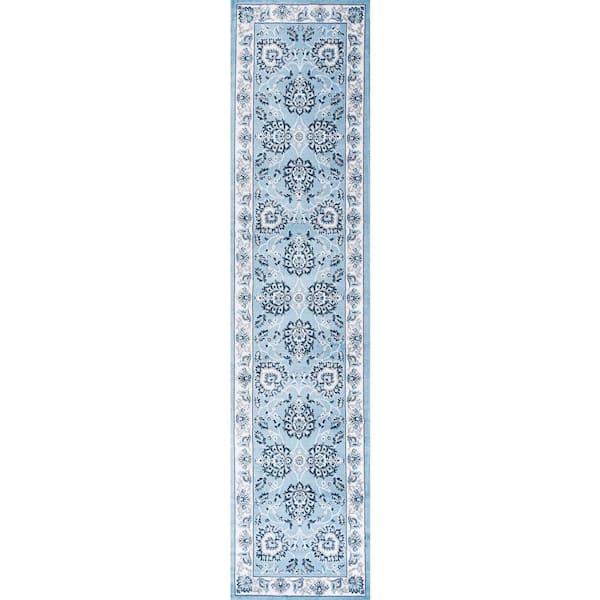Cherie French Cottage Blue/Cream 2 ft. x 8 ft. Runner Rug