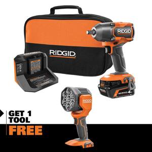 18V Cordless 2-Tool Combo Kit w/ Brushless 1/2 in. Impact Wrench, Spotlight, 4 Ah MAX Output Battery & Charger
