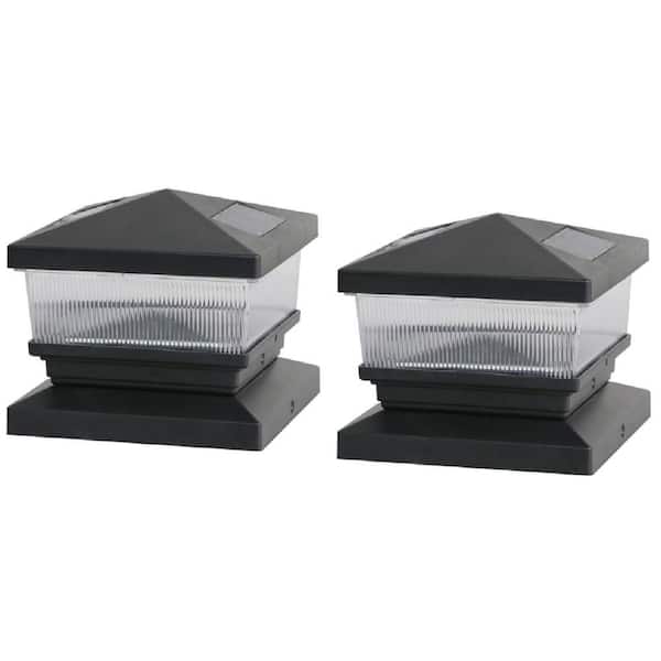 Deck Impressions Solar Black Post Cap with 6 in. x 6 in. Adapter (2-Pack)
