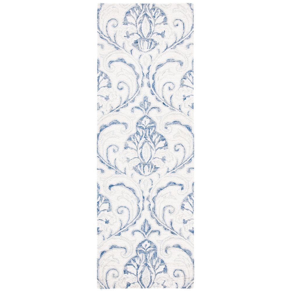 Micro-Loop Ivory/Blue 2 ft. x 7 ft. Trellis Medallion Runner Rug price history on PriceWatchPro