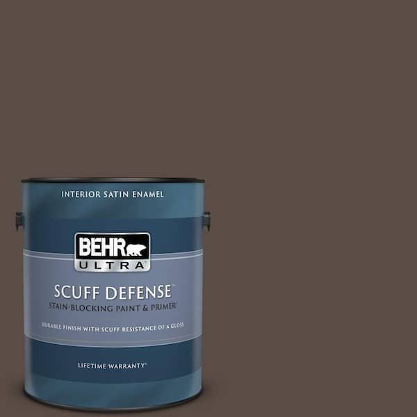 BEHR ULTRA 1 gal. #PPU5-19 Dark Truffle Extra Durable Satin Enamel Interior Paint & Primer