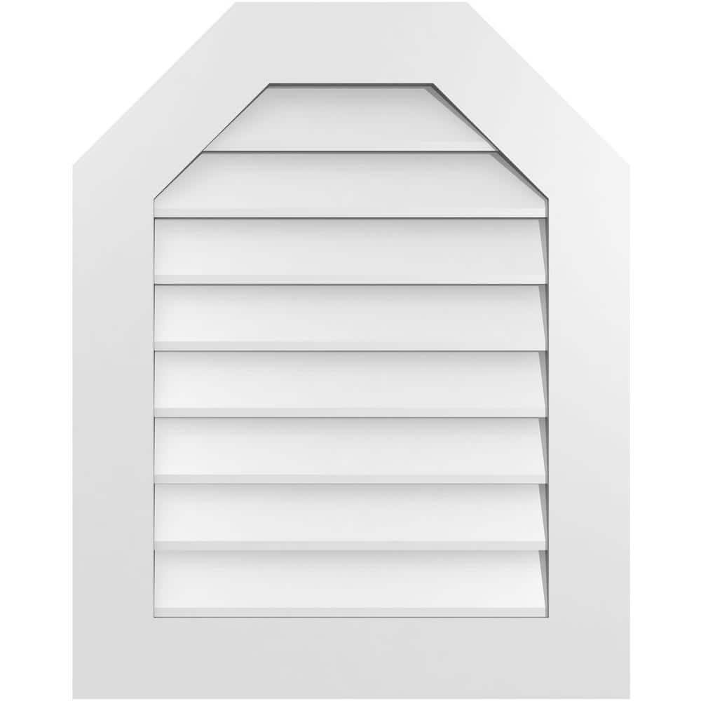 24 in. x 30 in. Octagonal Top Surface Mount PVC Gable Vent: Decorative with Standard Frame price history on PriceWatchPro
