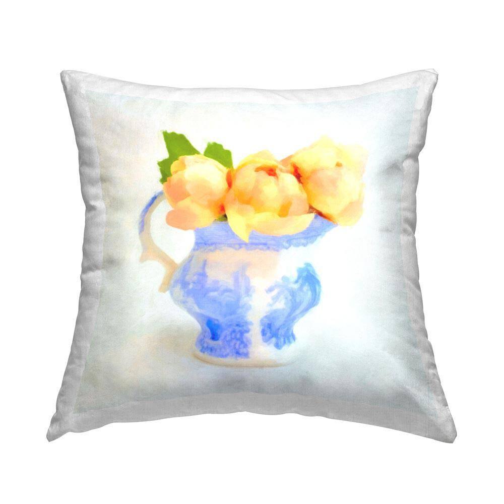 Rose Buds Ornate Vase Orange Print Polyester 18 in. x 18 in. Throw Pillow price history on PriceWatchPro