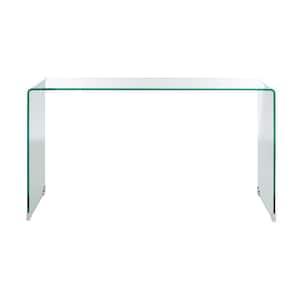 Huck 13.8 in. Clear Rectangle Glass Console Table