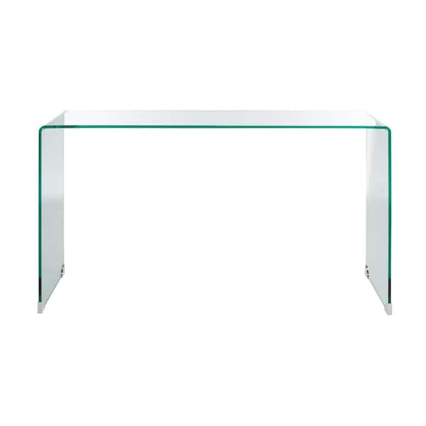 SAFAVIEH Huck 13.8 in. Clear Rectangle Glass Console Table