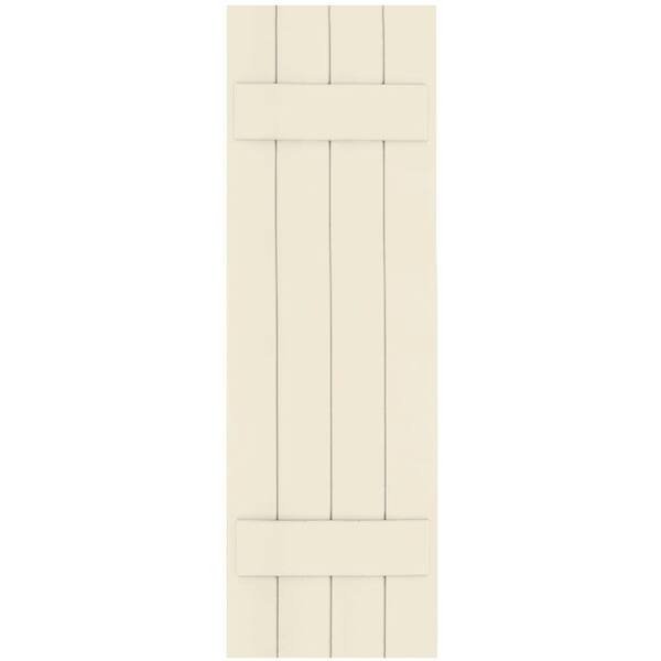 Winworks Wood Composite 15 in. x 48 in. Board & Batten Shutters Pair #651 Primed/Paintable