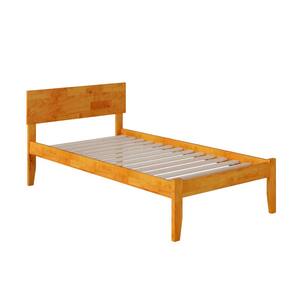Orlando Caramel Latte Twin Platform Bed with Open Foot Board
