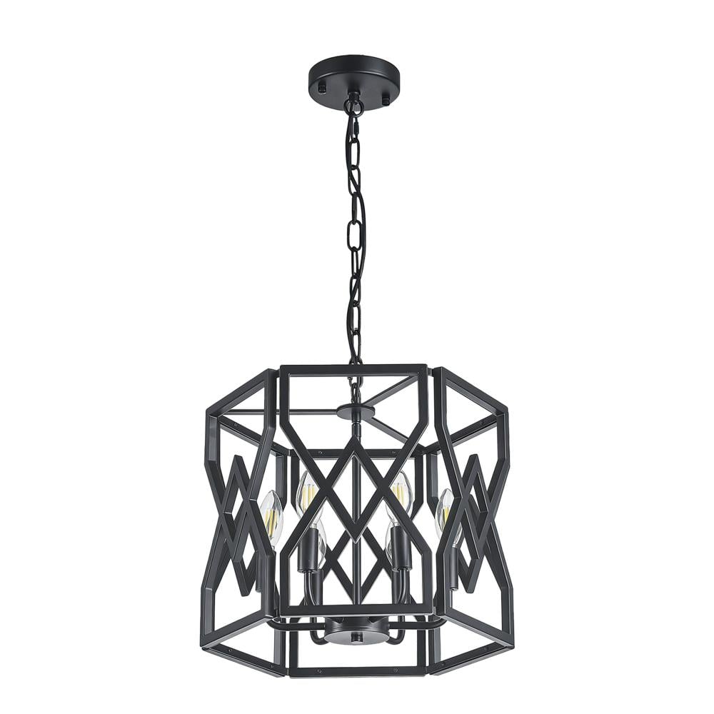 6-Light Matte Black Iron Cage Pendant Light with Dimmable Function and Adjustable Hanging Arms, E12 Bulb Compatible price history on PriceWatchPro